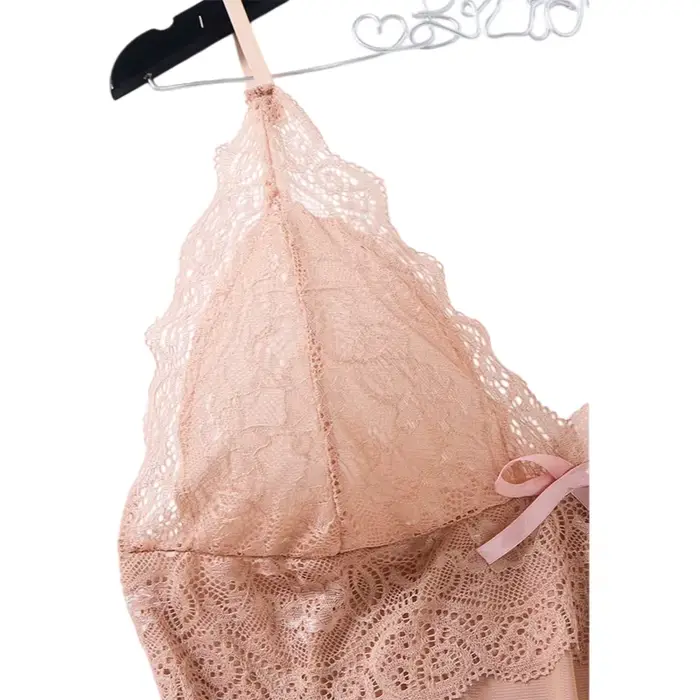 Sexy spodní prádlo šaty pro ženy, průhledné krajky a síťované noční košile, pevné, vybavené střih, V-neck, letní noční košile, noční košile