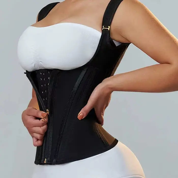 Latexový zeštíhlující korzet Hourglass, zeštíhlující plášť pro pas a břicho, s 13 ocelovými velrybami, hřbetní zip, podpora zad, velké velikosti