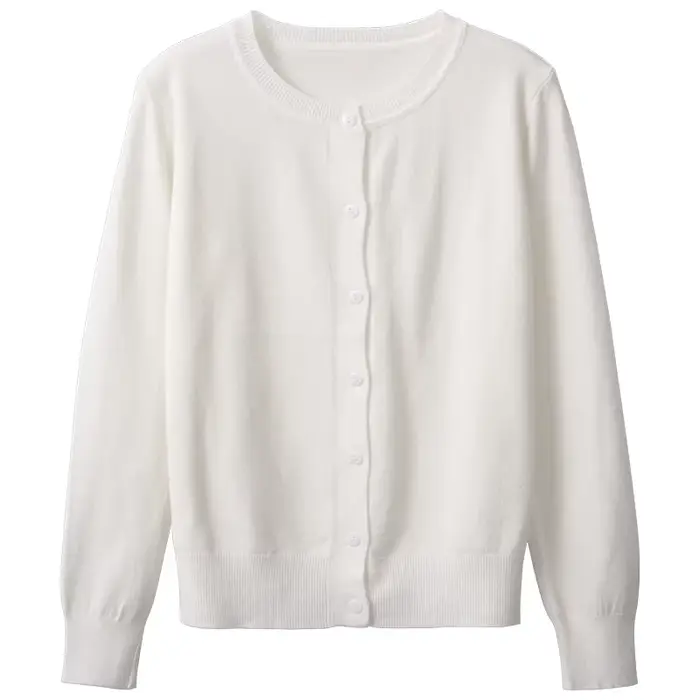 Cardigan en tricot pour femme AOSSVIAO, collection Printemps 2026, col rond, décontracté, couleur un