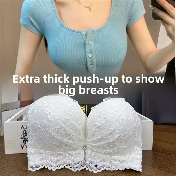 Soutien-gorge push-up extra épais 10 cm pour femme, petite poitrine, sans bonnets vides, rehausse les poignets, 9 cm, bonnet AB, sexy, confortable, sans armatures, en dentelle