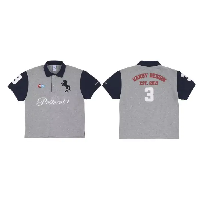 Polo à motif tête de cheval imprimé, avec broderie et emblème, conception conjointe Protocole G/R