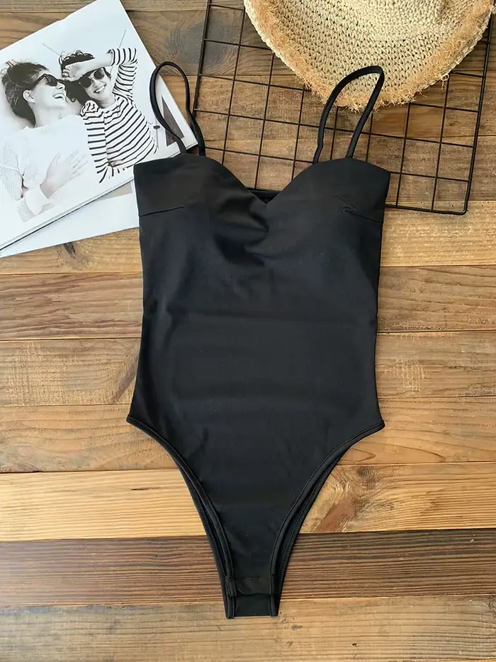 Combinaison de batterie pour femme, corps à bretelles fines, monochromatique, tenues une pièce, déco