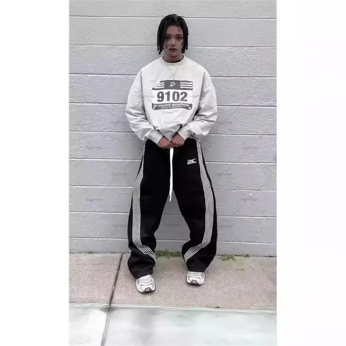 Y2k gris pantalons décontractés Vintage fonctionnel tactique hommes femmes Premium Jogging pantalon
