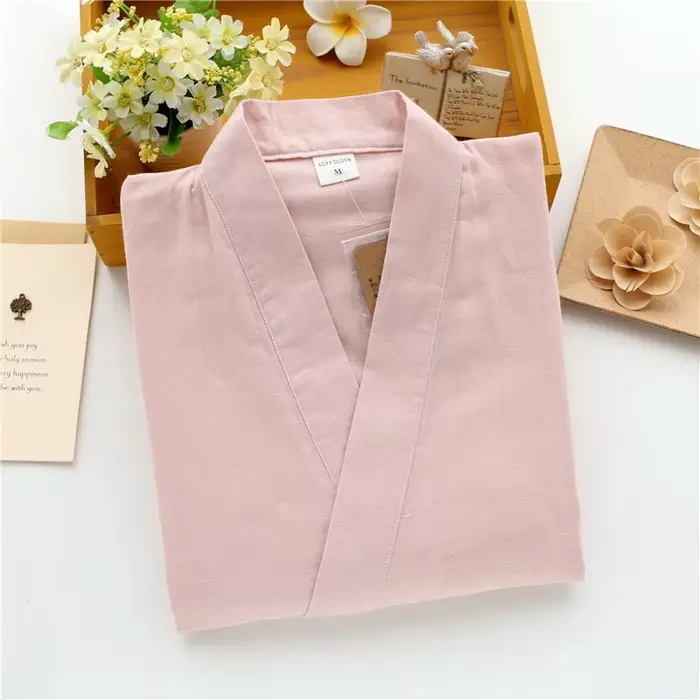 Pyjama Kimono Japonais d'Été pour Couple, 2024 Coton, Ensemble 2 Pièces, Vêtements de Nuit Simples, 