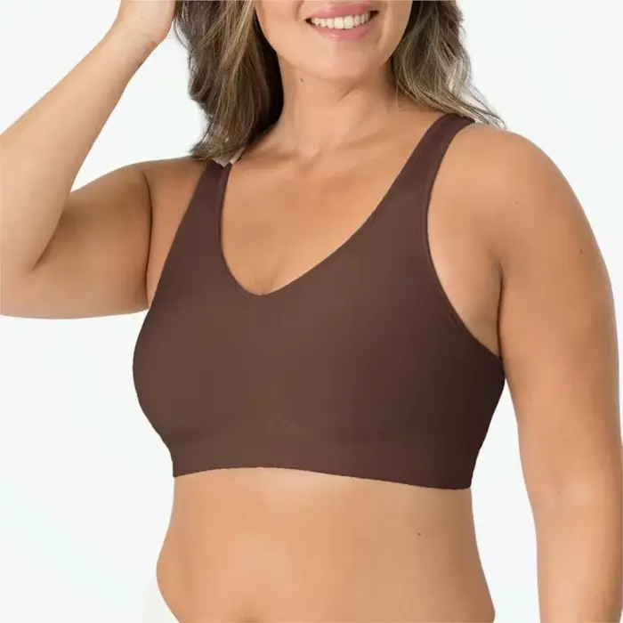 Komfortní bezdrátové Shaper podprsenka lesklé hedvábí vyměnitelné dekorace dvouvrstvé bezešvé tělo podprsenka Shaper Push Up podprsenky S-3XL