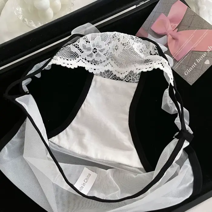 Sexy dámské kalhotky a čistá touha krajky Trim průhledný mašle Knotted Pohodlné lehké dámské spodní prádlo Sexy