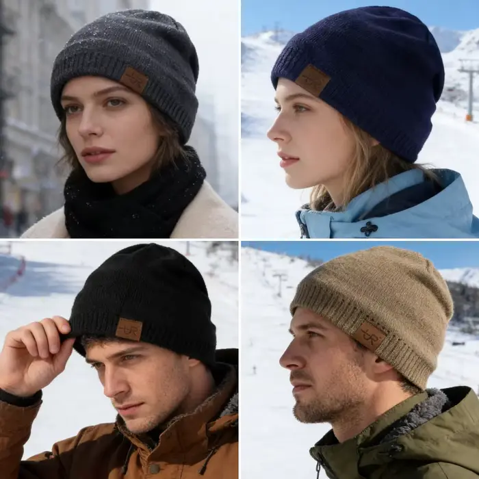 URSENTMAN-Bonnet doublé de fourrure pour hommes et femmes, chapeaux unisexes, chapeau de sport chaud