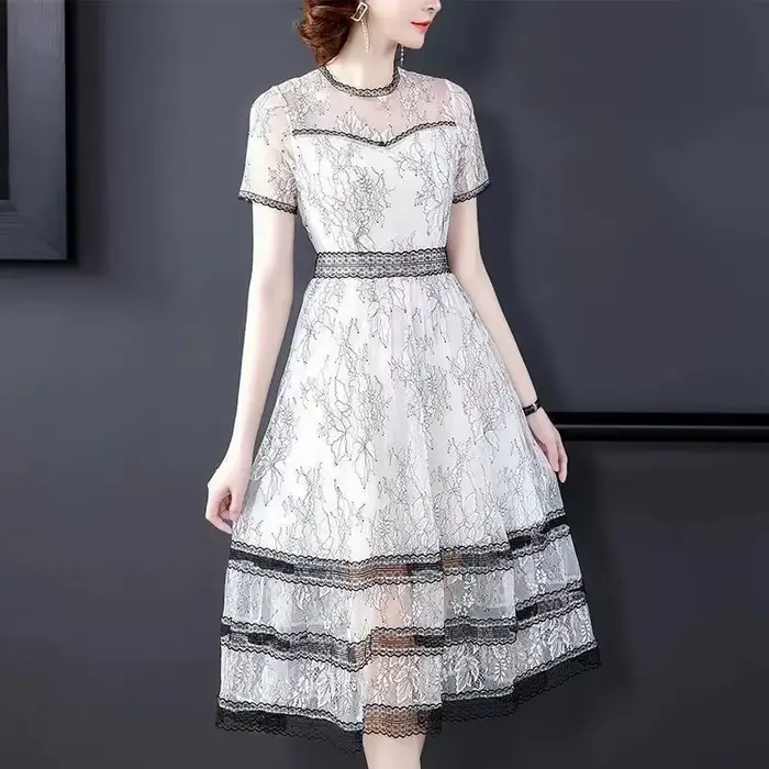 Nová letní šaty 2026 Luxusní francouzský Vintage Styl Celebrity