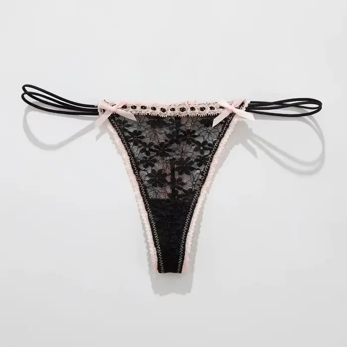 Sexy mašle krajkové kalhotky, dámské spodní prádlo, prosté spodní prádlo pro každodenní i domácí, prodyšné kalhotky s nízkým pasem pro ženy