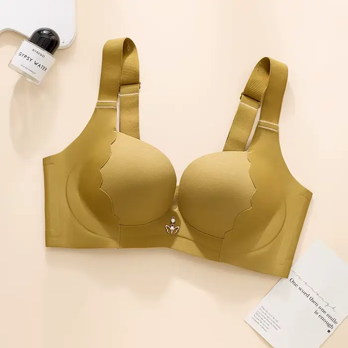 Dámská bezešvá podprsenka, plus velikost, bezdrátová podprsenka, mírně podšitá, plné pokrytí, C D E Cap, sexy, pevná, polstrovaná, základní