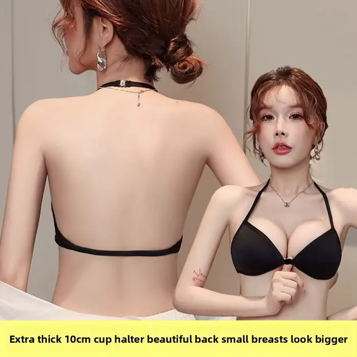Soutien-gorge triangulaire push up ultime de 10 cm : crochet sur le devant, décolleté profond et dos invisible - Ascenseur sexy pour petite poitrine, confort d'été