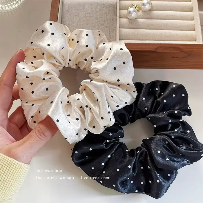 Chouchous à pois tendance, grands élastiques à cheveux, élastiques à cheveux Maruko, élastiques à ch