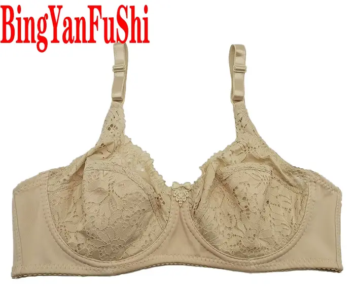 Sexy krajková podprsenka dámská plný košíček minimalizér Květinový velký poprsí