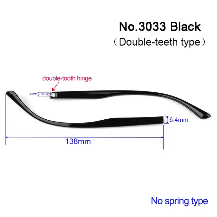 Pièces de rechange pour lunettes en plastique PC noires et brunes avec ressorts antidérapants pour hommes et femmes occasions quotidiennes