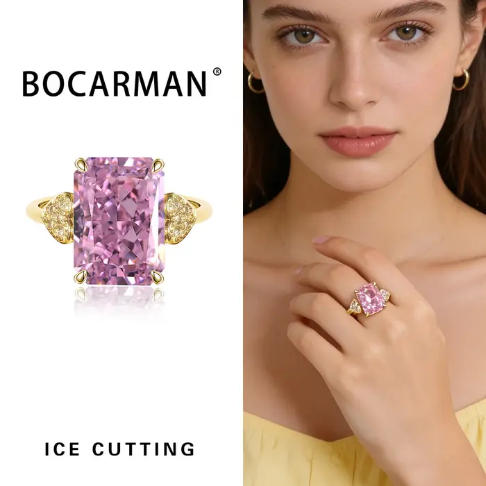 BOCARMAN – Prsten s mátově zeleným zirkonem pro ženy