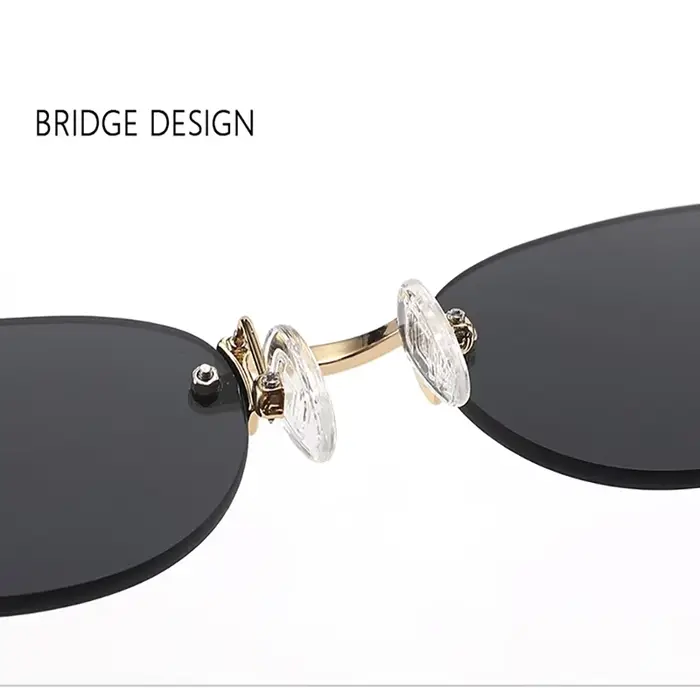 Lunettes de soleil ovales sans cadre, nouvelles lunettes de soleil rétro, tendance, Style Concave, H