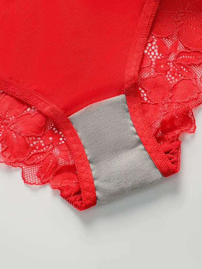 Ensemble de 2 pièces en dentelle et coton rouge, ensemble de lingerie sexy et blanche, ensemble de sous-vêtements pour femmes, J3431