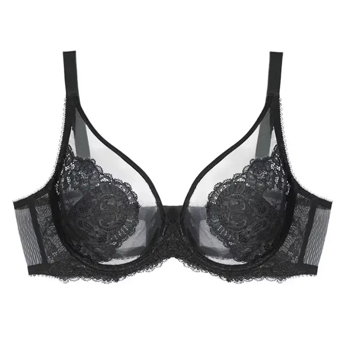 Soutien-gorge fin en dentelle pour femmes, Lingerie, bonnet complet, magnifiquement brodé, Anti-affa