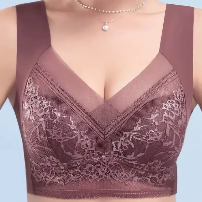 Soutien-gorge sans couture en élasthanne et coton dentelé pour femmes grande taille élégant pour toutes les occasions