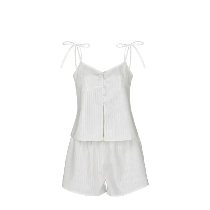 Pyjama rayé style Ins pour femme élégant vêtement d'intérieur printemps été nouvelle collection occaions spéciales