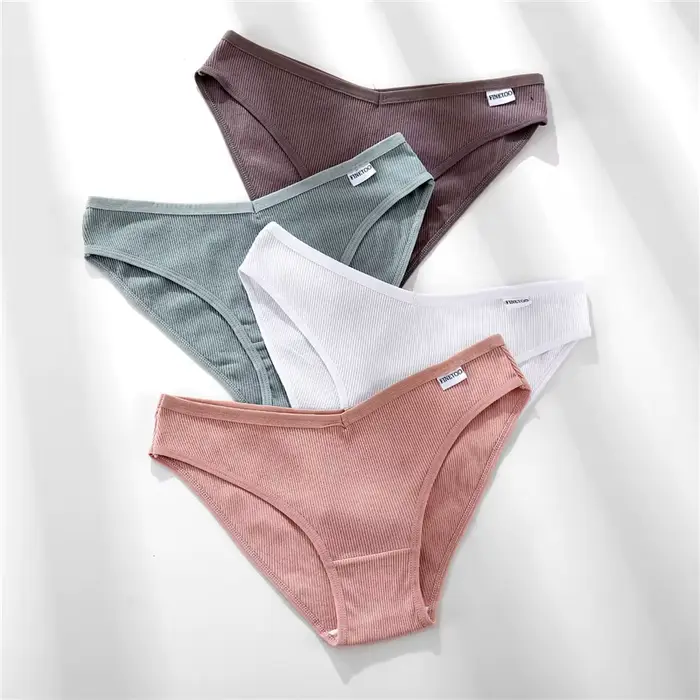 FINETOO culotte femme sous-vêtements en coton M-4XL Sexy taille V slips fille taille basse culotte douce femmes caleçons femme Lingerie nouveau