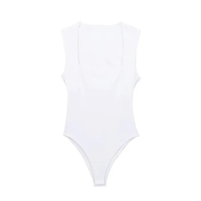MUJER 2025 noir femme corps col carré sans manches Body femmes bleu blanc Sexy serré Body Lingerie m