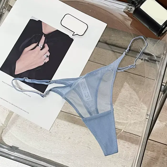 Dámské kalhotky Sexy síťované tanga Ultra-tenké spodní prádlo Průhledná gáza Sportovní fitness