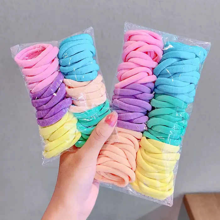 Chouchou pour cheveux pour femmes, 25 à 100 pièces, diamètre 5cm, bandes élastiques sans couture, co