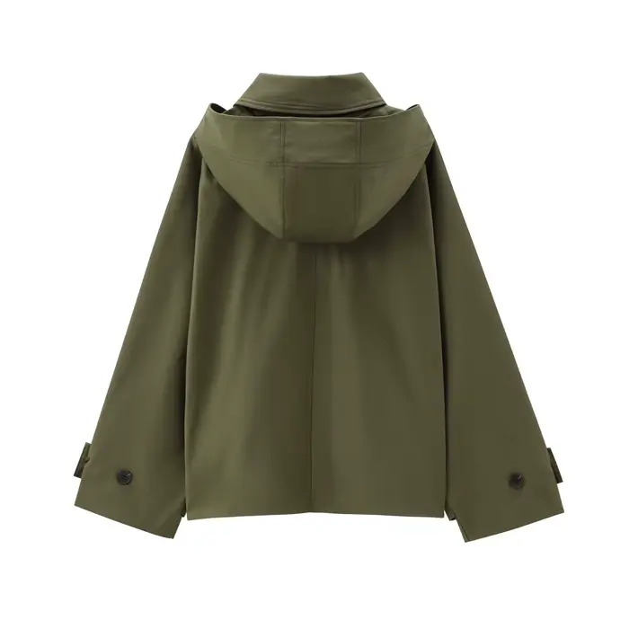 MUJER Trench Coat à capuche pour femme Coupe-vent à manches longues pour femme Nouveau en manteaux e