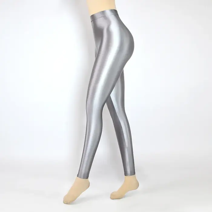 Pantalon satiné brillant XClocKNYoung, taille haute, sport, fitness, yoga, leggings brillants, leggi