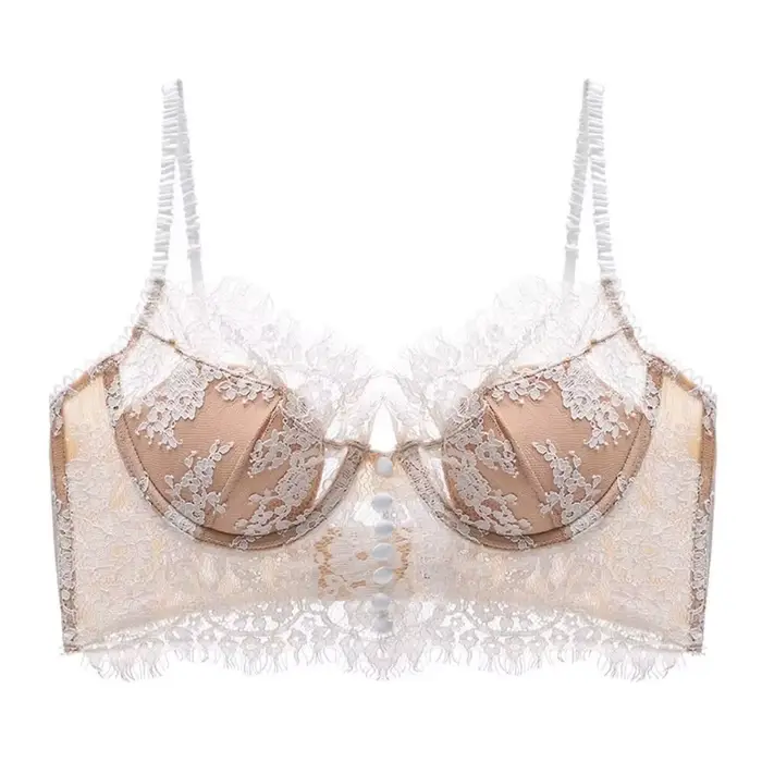 Soutien-gorge en dentelle ultra-mince pour femme, charmant soutien-gorge d'augmentation mammaire, pu