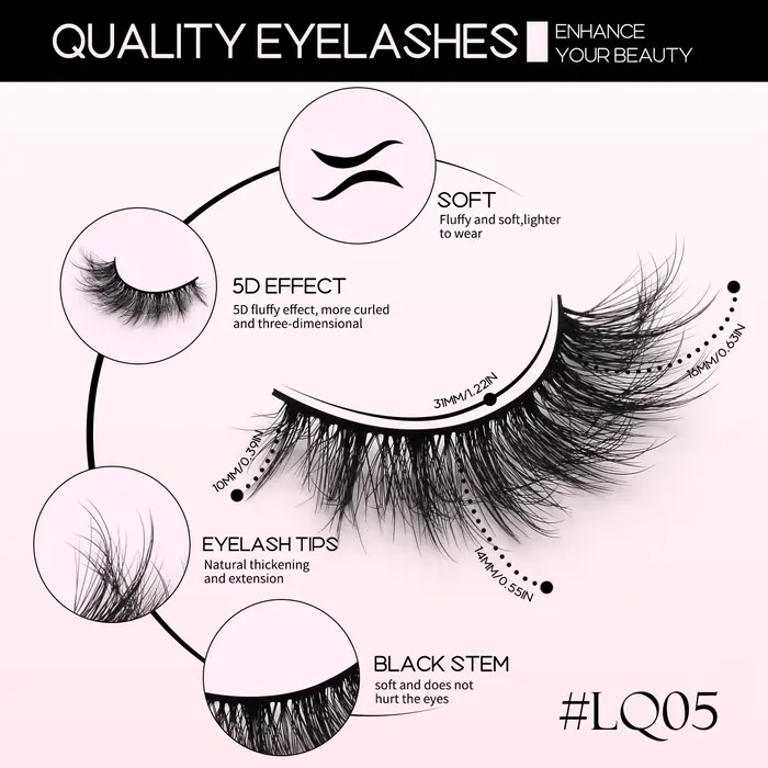 Veltrinay faux cils 3D Manga cils moelleux Volume croisé conception plume lumière Extensions de cils
