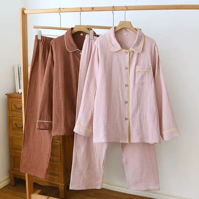 100% coton femmes pyjamas 2026 nouveaux pyjamas pour femmes pyjama manches longues pantalons longs 2 pièces ensemble dame pyjamas vêtements de nuit