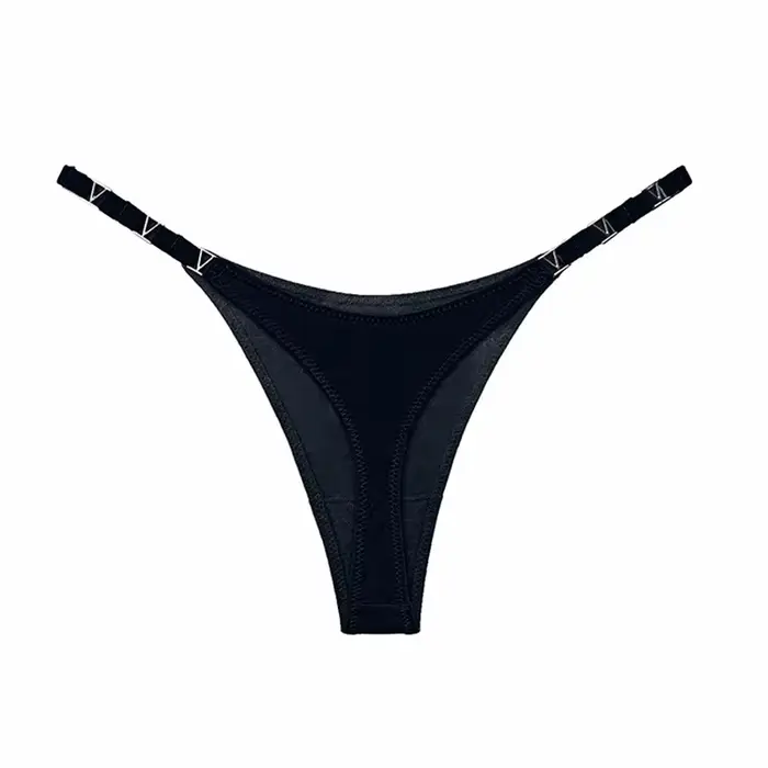 Sexy culotte en forme de V décoration en métal sous-vêtements sport taille basse slips femmes Linger