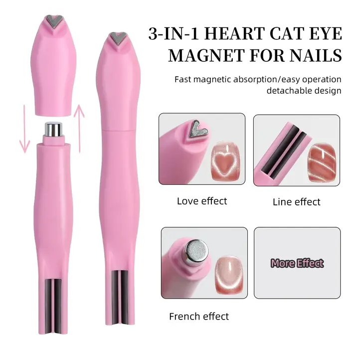 Aimants détachables 3 en 1 pour Nail Art, effet œil de chat, motif serpent, Nail Art français pour b