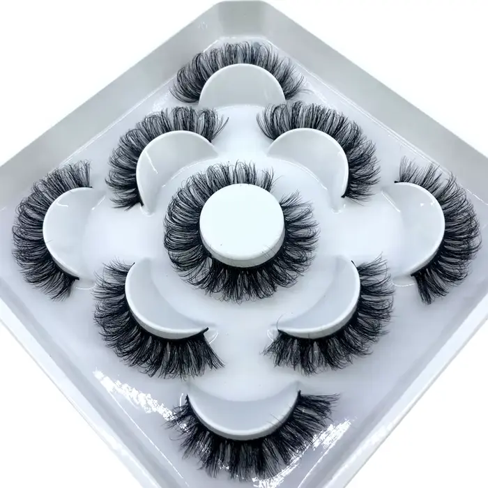 5 paires de cils moelleux 8-25mm 3D cils de vison longs et épais faux cils naturels en gros cils ven