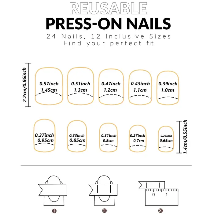 24 pièces presse sur ongles court amande nœud papillon noir presse sur ongles blanc perle douce poin