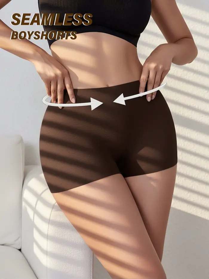 Shorts culottes sans couture pour femmes en soie glacée, anti-transparence, respirants, doux, respectueux de la peau et confortables