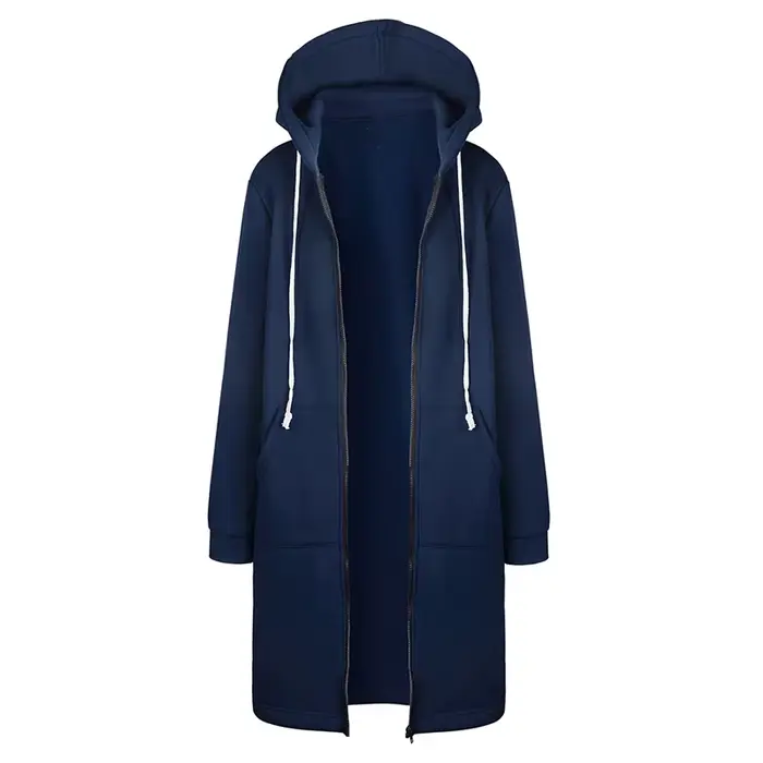 Parka à capuche épaisse pour femme, veste ample, avec fermeture éclair, poche, taille Maxi, robes de
