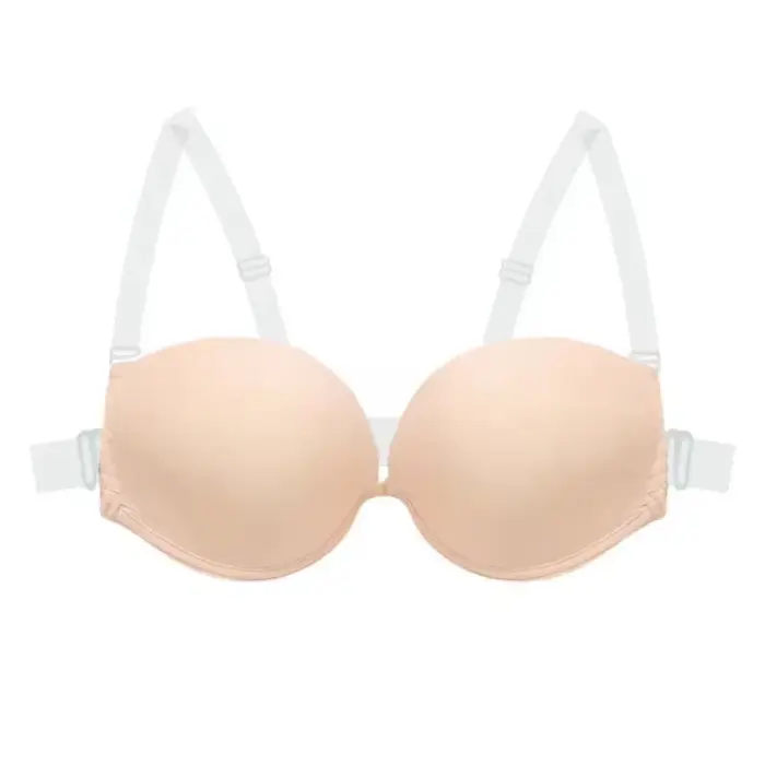 Soutien-gorge push-up multi-positions sans dos - Bralette invisible avec bretelles transparentes amo