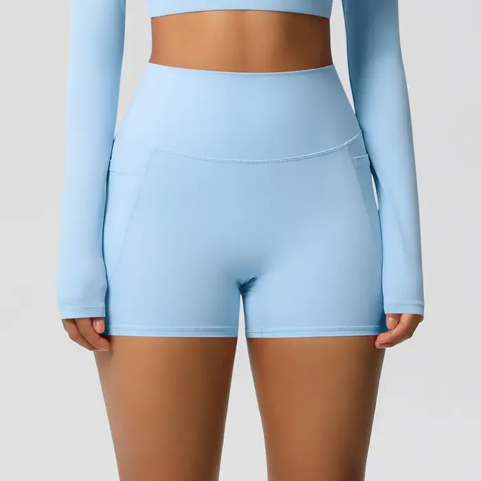 Shorts de sport pour femmes avec poches, legging de yoga, short anti-transparence taille haute, shor