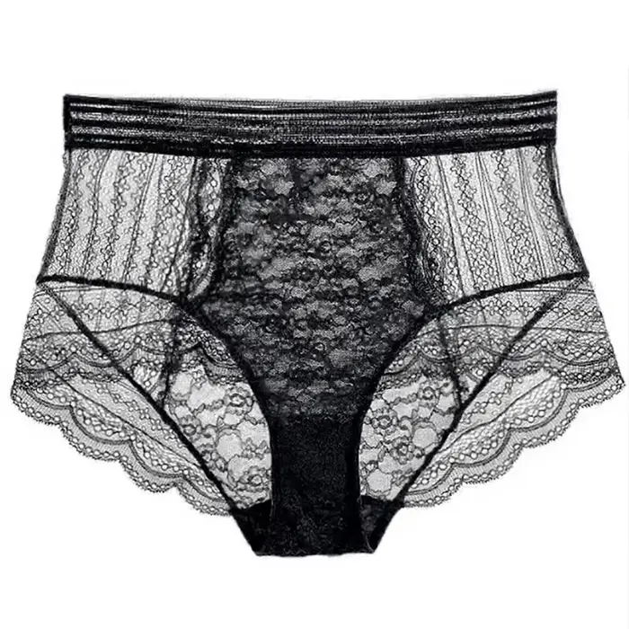 Sexy krajkové kalhotky s průhlednou květinovou výšivkou pro ženy