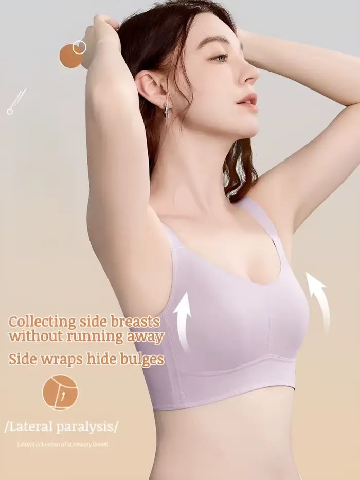 Soutien-gorge Brelira pour femmes, couvrance totale, effet minimisateur, anti-affaissement, lissage latéral, sans armatures, soutien sans coutures, bande large.