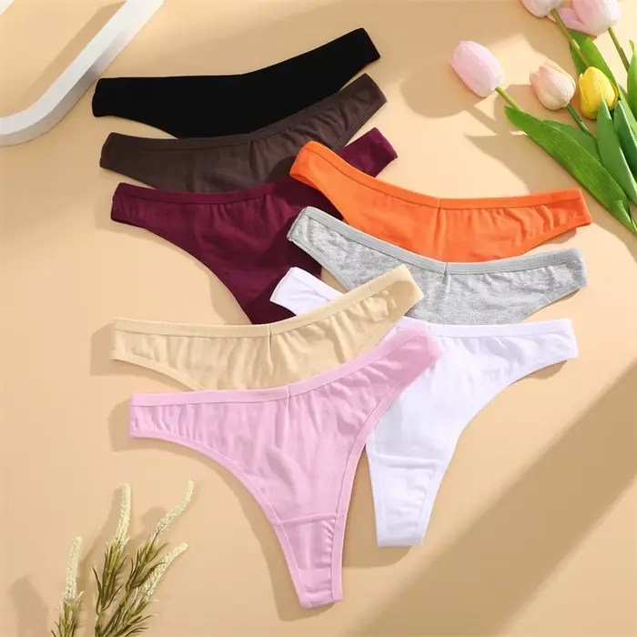 3 kusy / set bezešvé bavlněné kalhotky spodní prádlo pohodlí pro ženy nízký pas prodyšné žabky Sexy pevné sportovní tanga měkké spodní prádlo