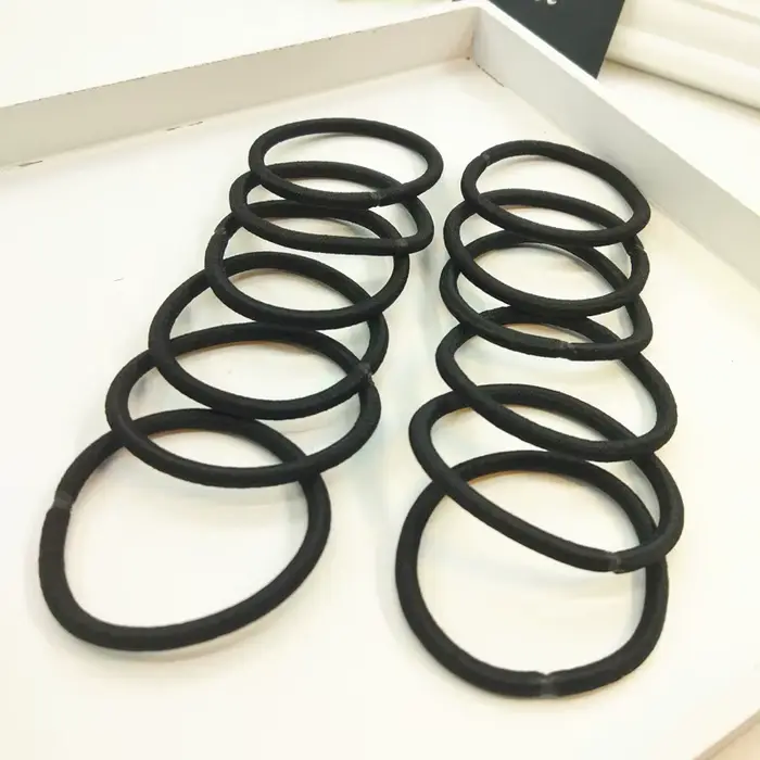 10/50pcs 4mm mélange couleur noir aucun dommage élastiques cheveux cravates bandes ligues queue de p