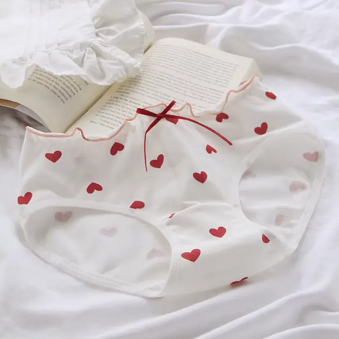 Culotte en coton pour femmes, sous-vêtement Sexy, Lingerie douce, taille moyenne, sans couture, impr