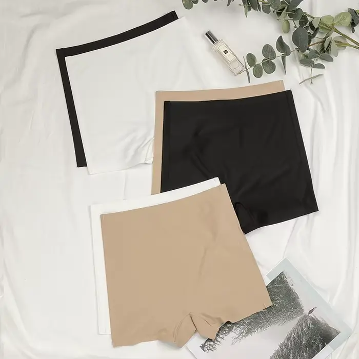 Offre spéciale dames entraînement sans couture glace soie solide Biker Shorts Boxer court Leggings s