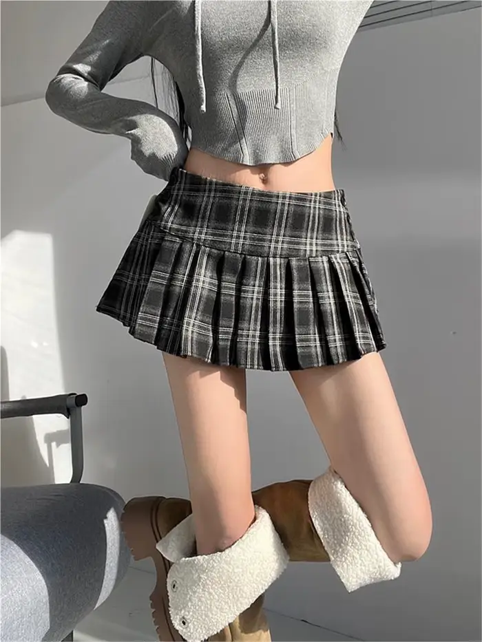 Mini jupes à carreaux pour femmes, mode coréenne, vêtements Y2k, jupes courtes mignonnes, Harajuku, 