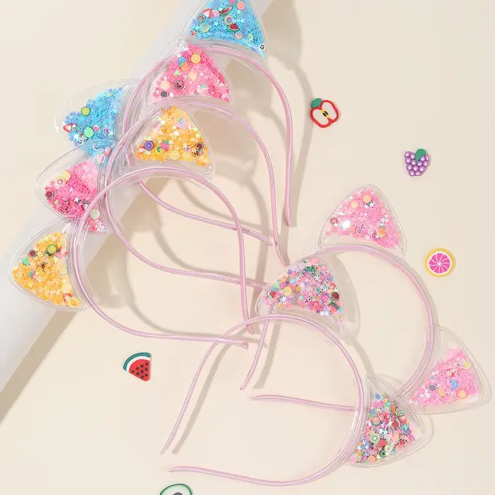 5 pièces chat oreille bandeau mignon étoile brillant paillettes bandeaux doux PVC oreille princesse 