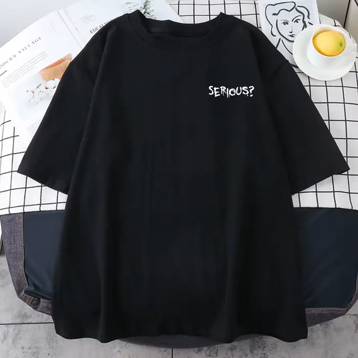 Kreativní nápis vážně potištěné dámské tričko jednoduché S-XXXL retro prodyšné krátké rukávy pohodlné